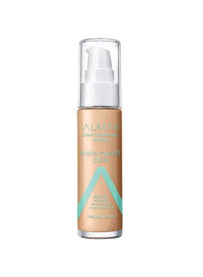 Almay Almay Clear Complexion Makeup, Matte Finish Liquid Foundation with Salicylic Acid, Hypoallergenic, Cruelty Free-Fragrance Free, Dermatologist Tested, 510 Natural Ochre, 1.0 oz - Image 1