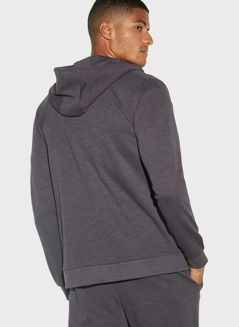 Kappa Logo Detail Zip Through Hoodie