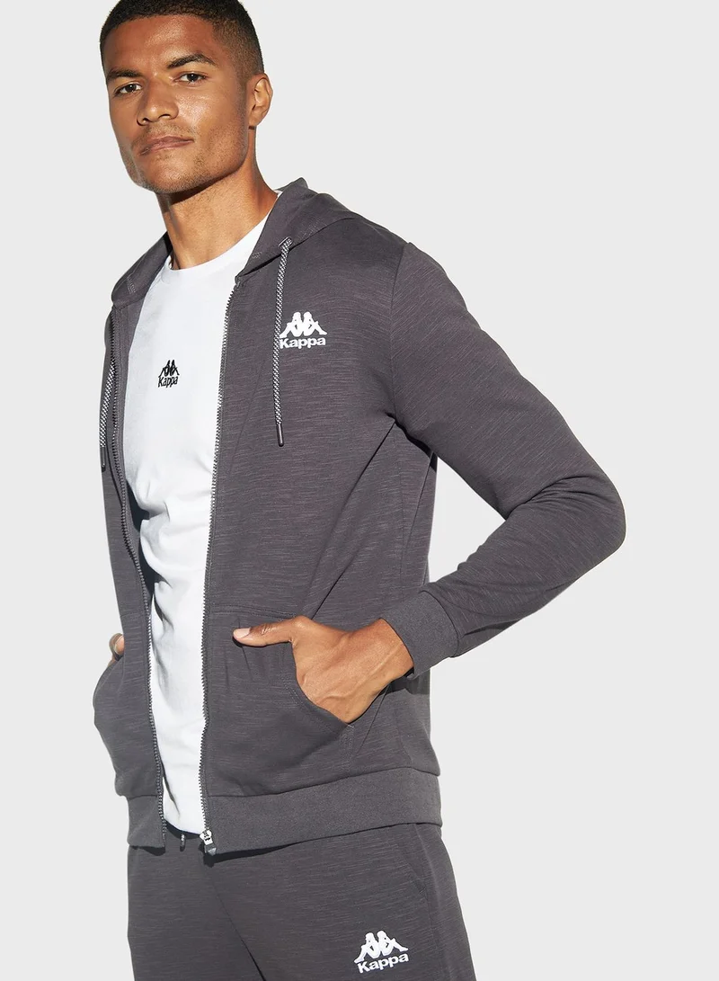 Kappa Logo Detail Zip Through Hoodie