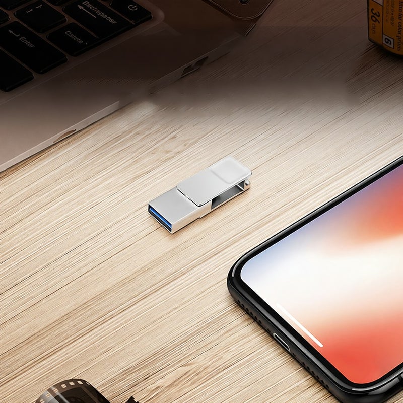 USB Flash Drive 360 Degree Rotation Metal Body - High Speed Data Transmission Mini Memory Stick for Windows Mac Car Audio TV - Image 3
