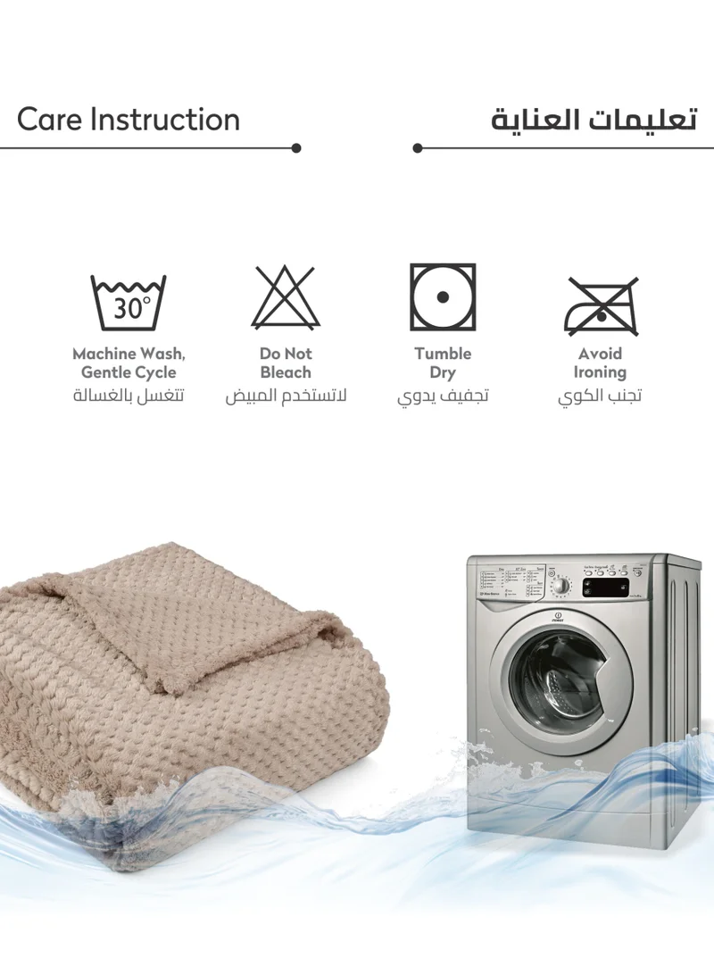 Donetella Soft Waffle Fleece Blanket King Size(200X240 CM) No Shed,No Pilling Plush Cozy Throw 300 GSM Lightweight Blanket For Bed, Couch , Chair , Sofa And Camping,Light Grey