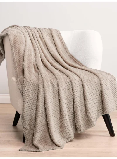 Donetella Soft Waffle Fleece Blanket King Size(200X240 CM) No Shed,No Pilling Plush Cozy Throw 300 GSM Lightweight Blanket For Bed, Couch , Chair , Sofa And Camping,Light Grey