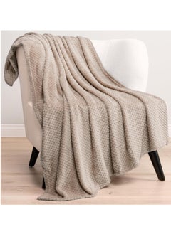 Donetella Soft Waffle Fleece Blanket King Size(200X240 CM) No Shed,No Pilling Plush Cozy Throw 300 GSM Lightweight Blanket For Bed, Couch , Chair , Sofa And Camping,Light Grey  - Image 1