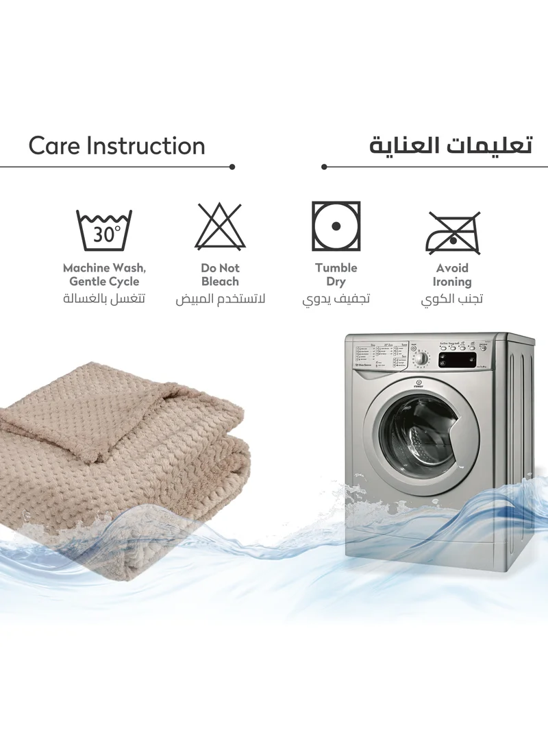 Donetella Soft Waffle Fleece Blanket King Size(200X240 CM) No Shed,No Pilling Plush Cozy Throw 300 GSM Lightweight Blanket For Bed, Couch , Chair , Sofa And Camping,Light Grey