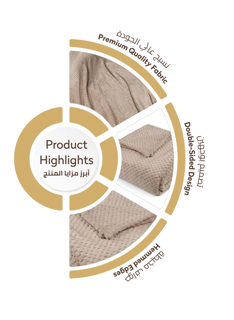 Donetella Soft Waffle Fleece Blanket King Size(200X240 CM) No Shed,No Pilling Plush Cozy Throw 300 GSM Lightweight Blanket For Bed, Couch , Chair , Sofa And Camping,Light Grey