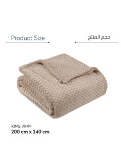 Donetella Soft Waffle Fleece Blanket King Size(200X240 CM) No Shed,No Pilling Plush Cozy Throw 300 GSM Lightweight Blanket For Bed, Couch , Chair , Sofa And Camping,Light Grey  - Image 3