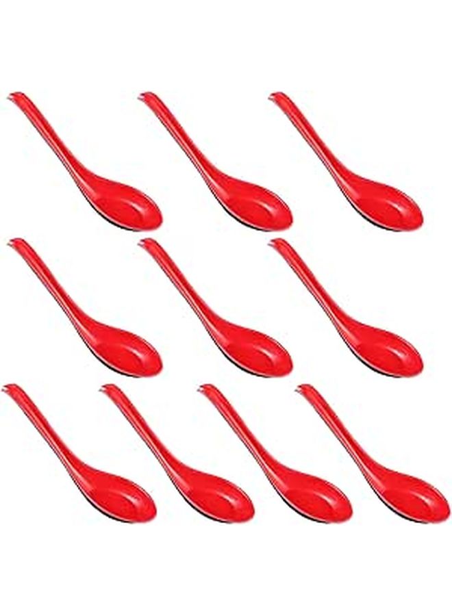 10 Pcs Colored Long Handle Plastic Soup Spoons Multipurpose Food Serving Spoons For Household Infant Feeding - Image 1