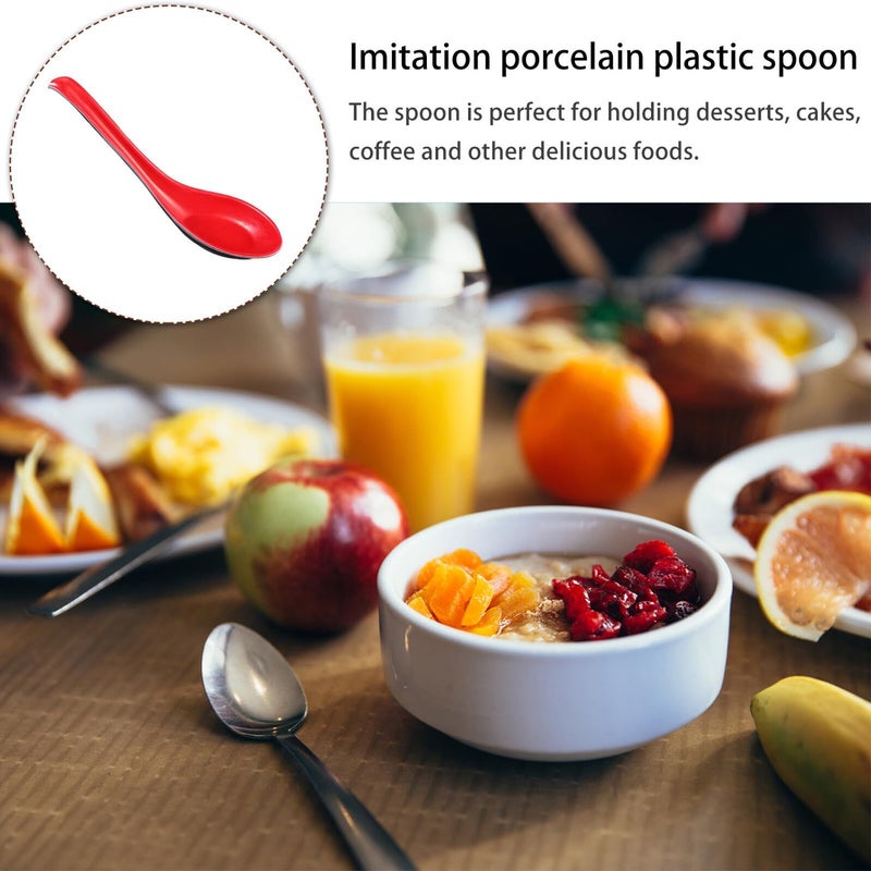 10 Pcs Colored Long Handle Plastic Soup Spoons Multipurpose Food Serving Spoons For Household Infant Feeding - Image 4