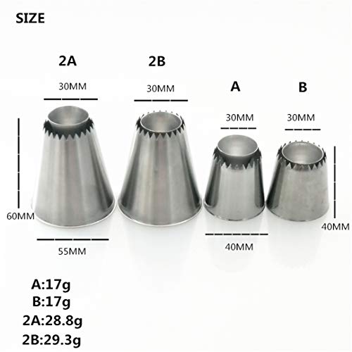 FantasyDay 4 piece Stainless Steel Piping Tips Piping Nozzles Cake Decorating Supplies Cookies Cupcake Icing Decorating Supplies Decorating Kits Frosting Icing Tips Baking Set Tools - Image 5