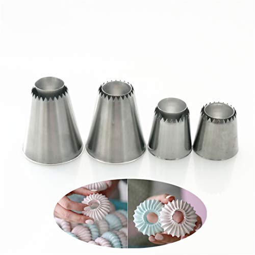 FantasyDay 4 piece Stainless Steel Piping Tips Piping Nozzles Cake Decorating Supplies Cookies Cupcake Icing Decorating Supplies Decorating Kits Frosting Icing Tips Baking Set Tools - Image 2
