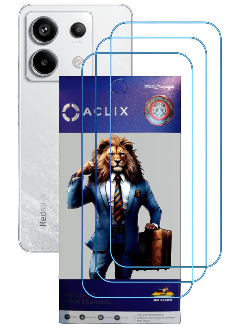ACLIX 3 Pieces Antistatic ESD Dustproof Premium Quality High Definition Clear Tempered Glass Screen Protector Designed For Xiaomi Redmi Note 13  Pro - Image 1