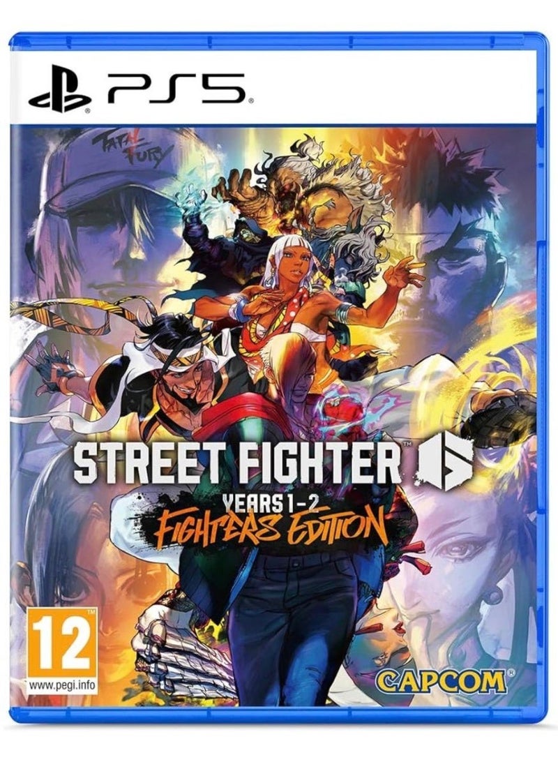 بلاي ستيشن ستريت فايتر 6 – إصدار المقاتلين للعامين 1 و2 لجهاز بلايستيشن 5 (PS5) | لعبة قتال كلاسيكية | يتضمن شخصيات العامين الأول والثاني | منافسات متعددة اللاعبين | رسومات الجيل الجديد | النسخة العالمية | تصنيف PEGI 12 - Image 1