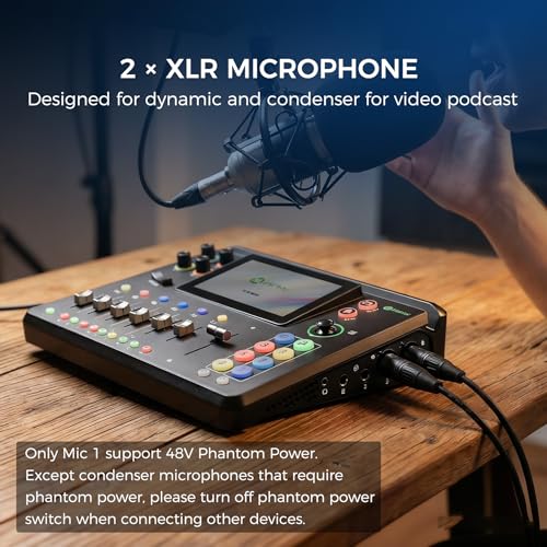 RGBlink mini-mx SDI,Multi-Camera Video Switcher for Live Streaming, 10-Channel Broadcast Switcher with 4K HDMI, SDI, UVC/NDI, 5.5" Touchscreen, 2 XLR Audio Mixer, Streaming via OBS,YouTube, RTMP - Image 5