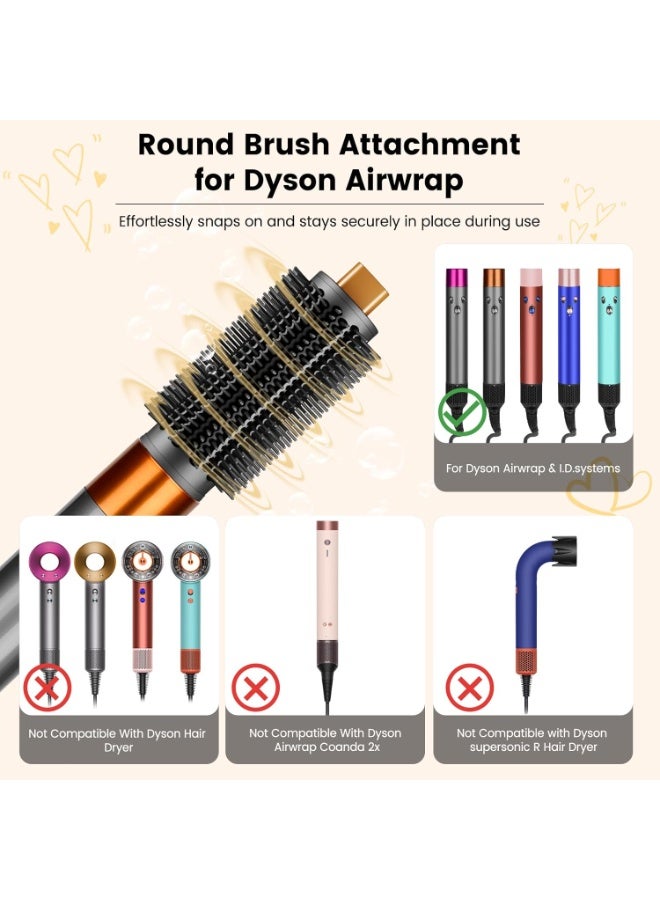 Round Brush Attachment Compatible with Dyson Airwrap Oval Round Volumizing Brush for Air wrap Accessories Versatile Styling for Straight, Wavy, Curly, and Coily Hair, Gold - Image 4
