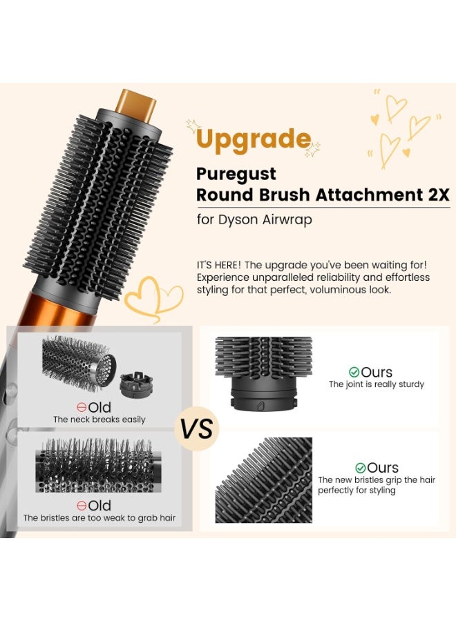 Round Brush Attachment Compatible with Dyson Airwrap Oval Round Volumizing Brush for Air wrap Accessories Versatile Styling for Straight, Wavy, Curly, and Coily Hair, Gold - Image 3