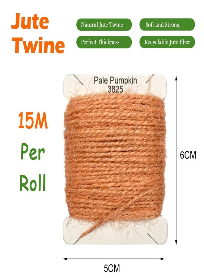 QCZKB Jute Twine 15m Long Twine String for Crafts Gift Wrapping Packing Gardening Crochet Knitting Macrame Decor (Pale Pumpkin) - Image 3