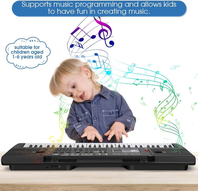 woobles Digital Keyboard, 61 Keys Electronic Music Organ Portable Full-Size Touch Piano Keyboard with Microphone for Beginners Kids Children Birthday Gift - Image 4
