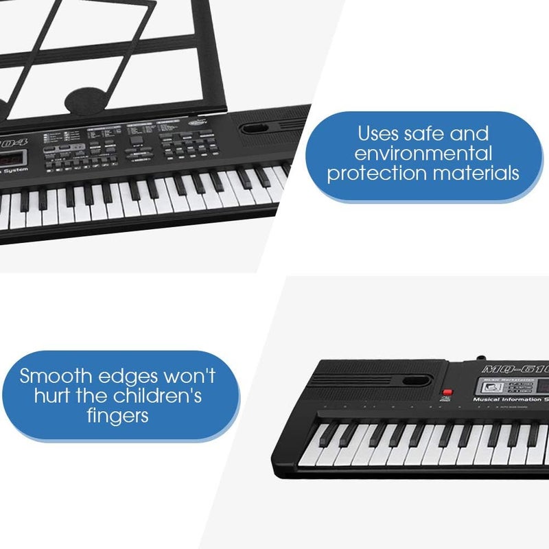 woobles Digital Keyboard, 61 Keys Electronic Music Organ Portable Full-Size Touch Piano Keyboard with Microphone for Beginners Kids Children Birthday Gift - Image 5