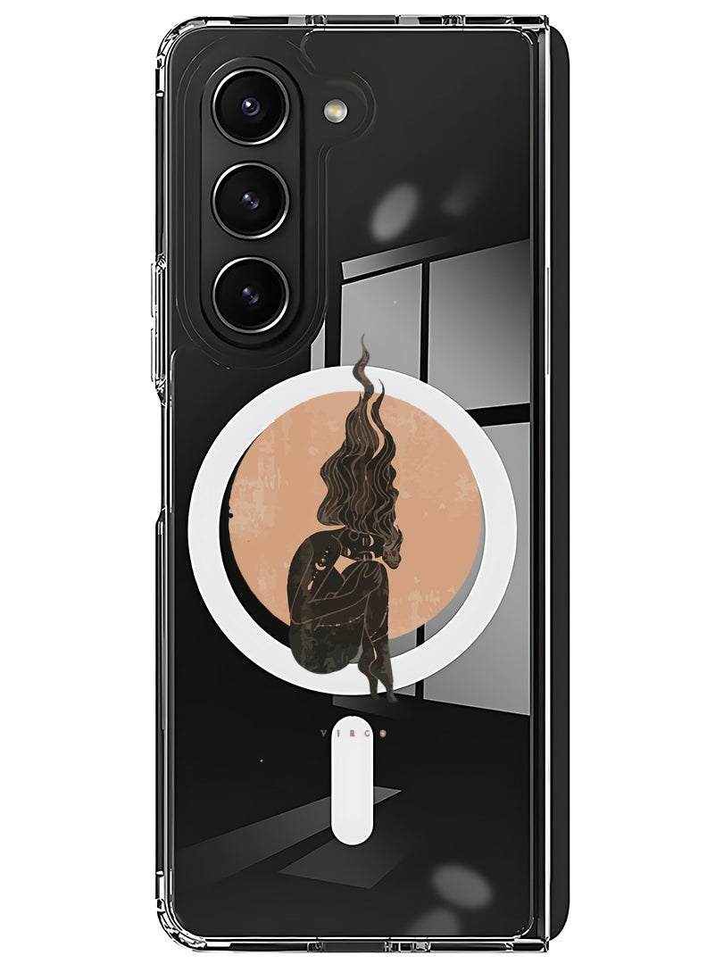 Theodor Magnetic Case for Samsung Galaxy Z Fold 5 Compatible with MagSafe Wireless Charging, Shockproof Phone Bumper Cover Virgo - Image 1