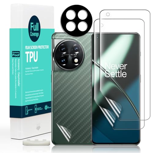 Ibywind Screen Protector For Oneplus 11 5G 6.7"[2 Pack],Flexible TPU Film,With 1Pc Camera Lens Protector,1Pc Back Film,Bubble Free,Easy to install - Image 1