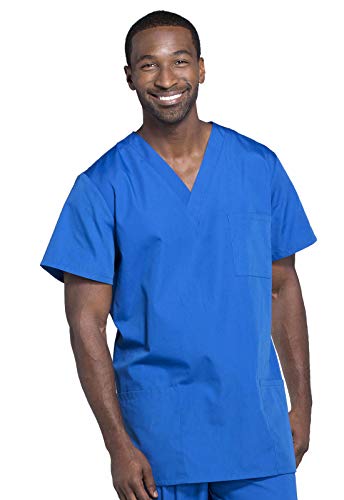Cherokee Originals Unisex V-Neck Scrubs Shirt, Royal, X-Large - Image 2