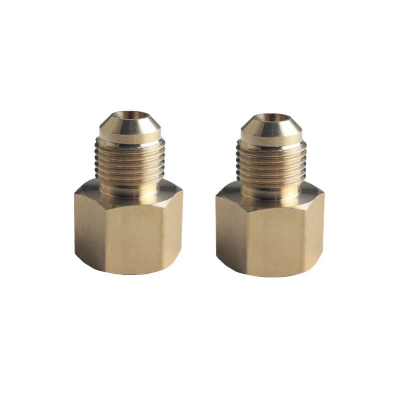 DEWHEL Brass 3/8" Flare X 1/2" Female NPT Flare Tube Fitting Coupling Gas Adapter Pipe Connector 1 Pair - Image 2
