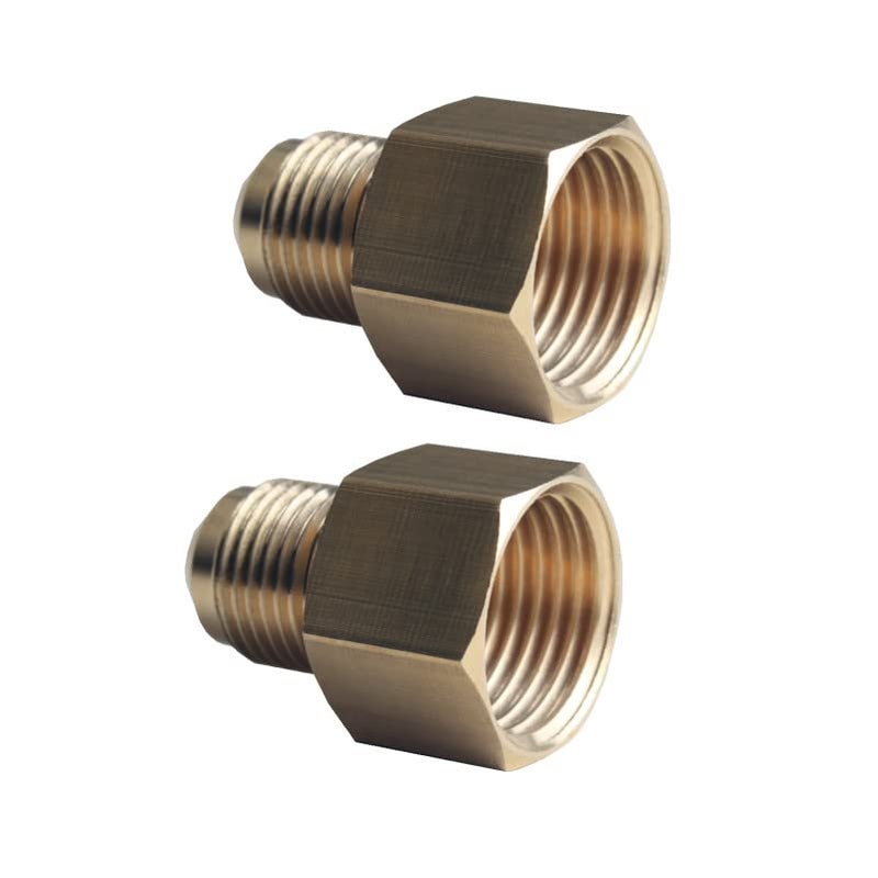 DEWHEL Brass 3/8" Flare X 1/2" Female NPT Flare Tube Fitting Coupling Gas Adapter Pipe Connector 1 Pair - Image 5