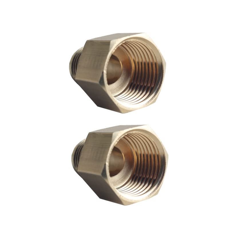 DEWHEL Brass 3/8" Flare X 1/2" Female NPT Flare Tube Fitting Coupling Gas Adapter Pipe Connector 1 Pair - Image 4