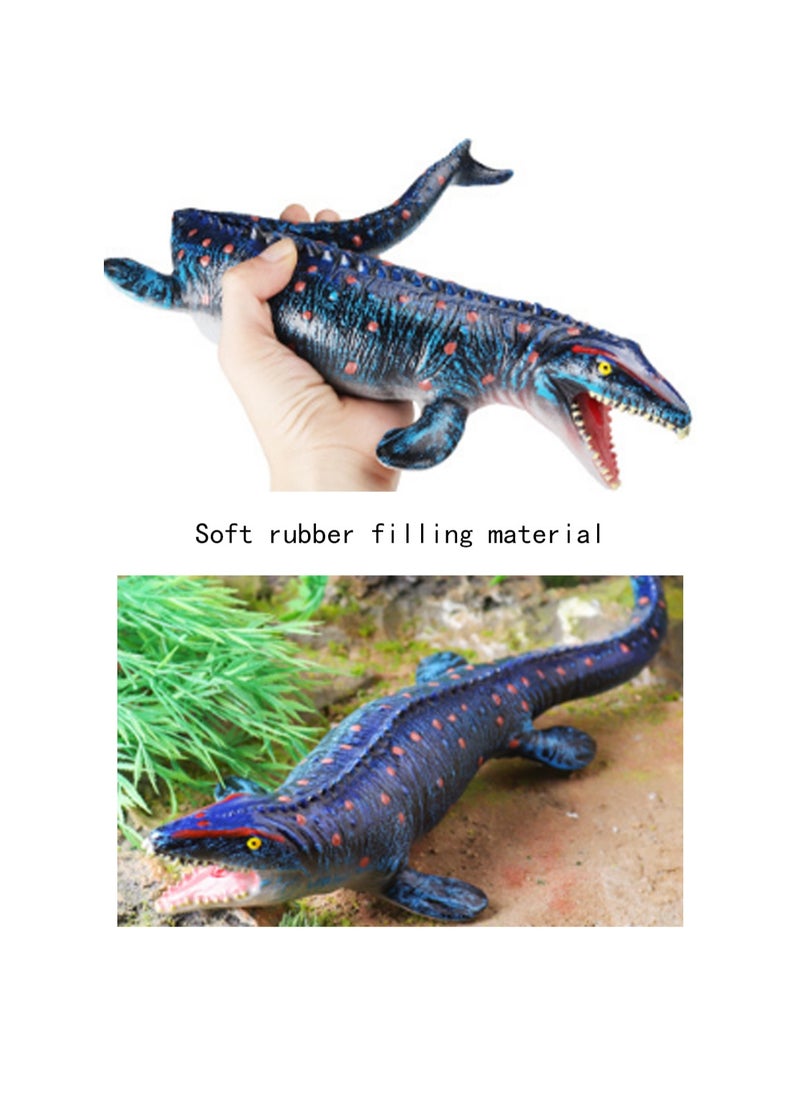 Generic - 18 Inch Blue Plush Mosasaur, Realistic Deep Sea Monster Plastic Hand Painted Ocean Animal Model Doll, Perfect For Birthday Gifts, Party Favors, Kids Toys - Image 1