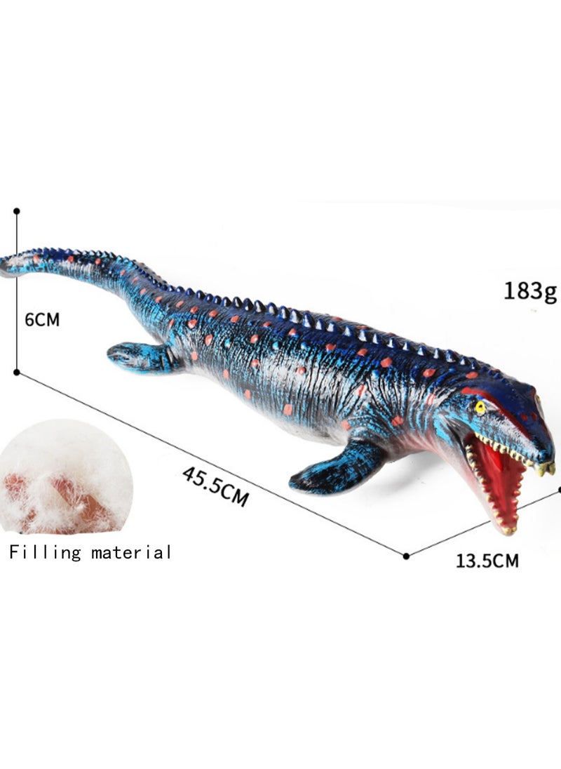 Generic - 18 Inch Blue Plush Mosasaur, Realistic Deep Sea Monster Plastic Hand Painted Ocean Animal Model Doll, Perfect For Birthday Gifts, Party Favors, Kids Toys - Image 1