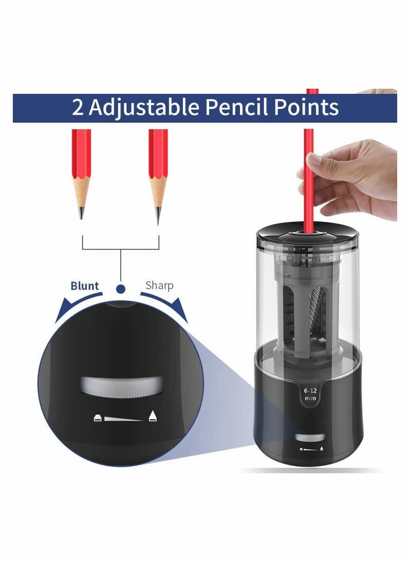 SYOSI Electric Pencil Sharpener Rechargeable and Autostop Large Professional Art for 6 to 12mm Pencils Classroom Office Home Kids Teachers Artists  - Image 5