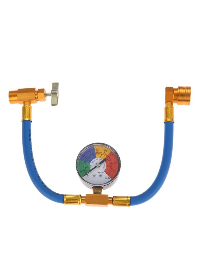 Generic R134A Refrigerant Charge Hose Kit, 1/2’’ Self-Sealing Valve Can, and Recharge Hose with Pressure Gauge, Fits for Car AC Air Conditioning Refrigerant - Image 1