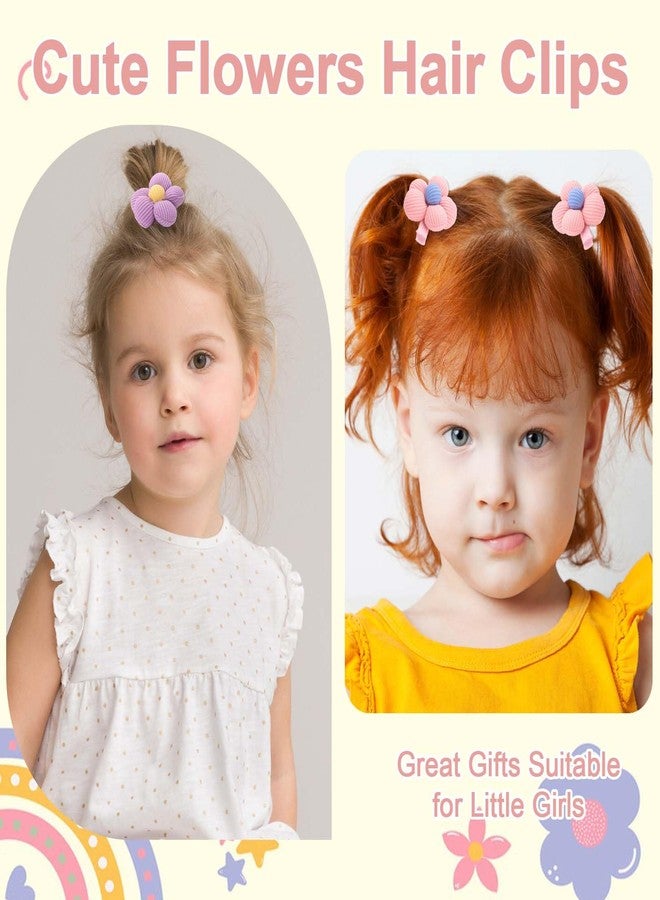 CAVETEE 10PCS Flower Hair Clips for Women & Girls, Colorful Knitted Floral Hair Barrettes, Cute Hair Accessories (Beige/Pink/Purple/Khaki/Black, one size) - Image 5