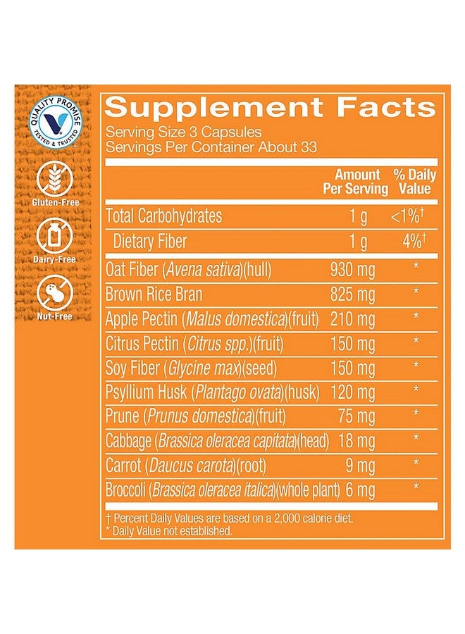 The Vitamin Shoppe Fiber Blend, A Natural Source of Insoluble and Soluble Fiber, Supports Digestive Health & Regularity (100 Capsules) - Image 3