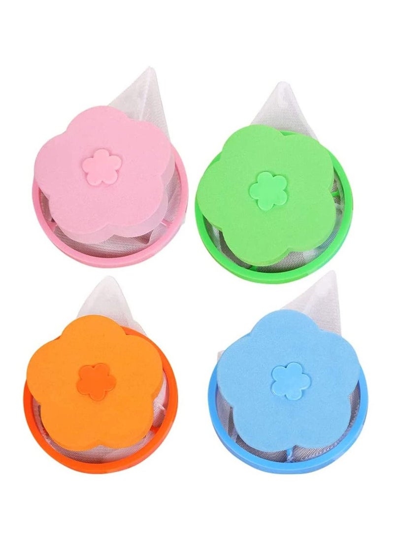 4 Pcs Home Floating Lint Hair Catcher Mesh Pouch Washing Machine Laundry Filter Bag  - Image 1