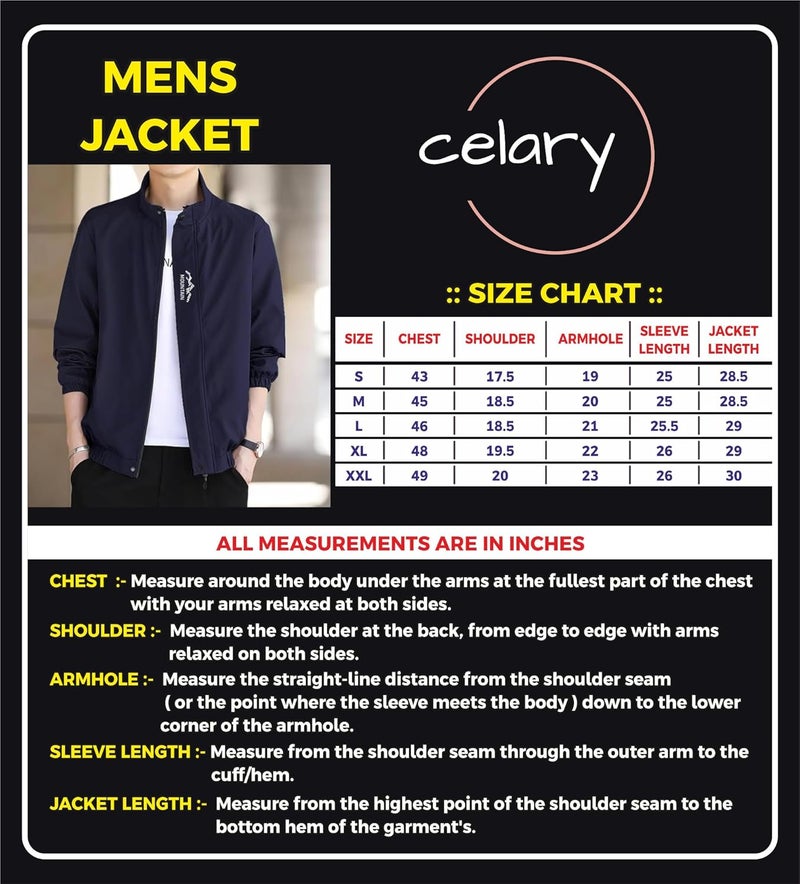 Celary Men's Lightweight Casual Zip-Up Bomber Jacket - Stylish Slim Fit Outerwear - Image 5