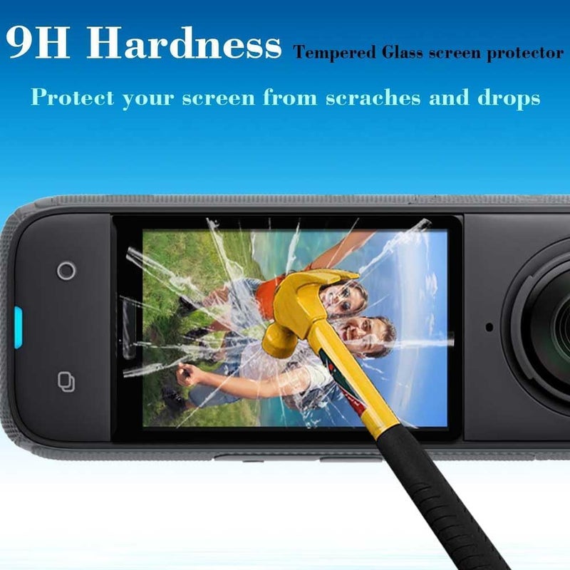 AIBEX Military-Grade Gorilla Tempered Glass Screen Protector for Insta360 Action Camera X4 / Insta360 X5, Ultra-Clear HD Touch Sensitive, 9H Hardness, Edge-to-Edge Full Coverage, Pack of 2 - Image 5