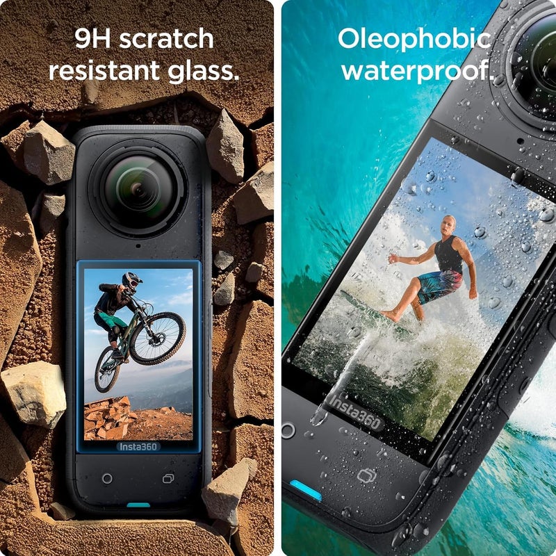 AIBEX Military-Grade Gorilla Tempered Glass Screen Protector for Insta360 Action Camera X4 / Insta360 X5, Ultra-Clear HD Touch Sensitive, 9H Hardness, Edge-to-Edge Full Coverage, Pack of 2 - Image 3