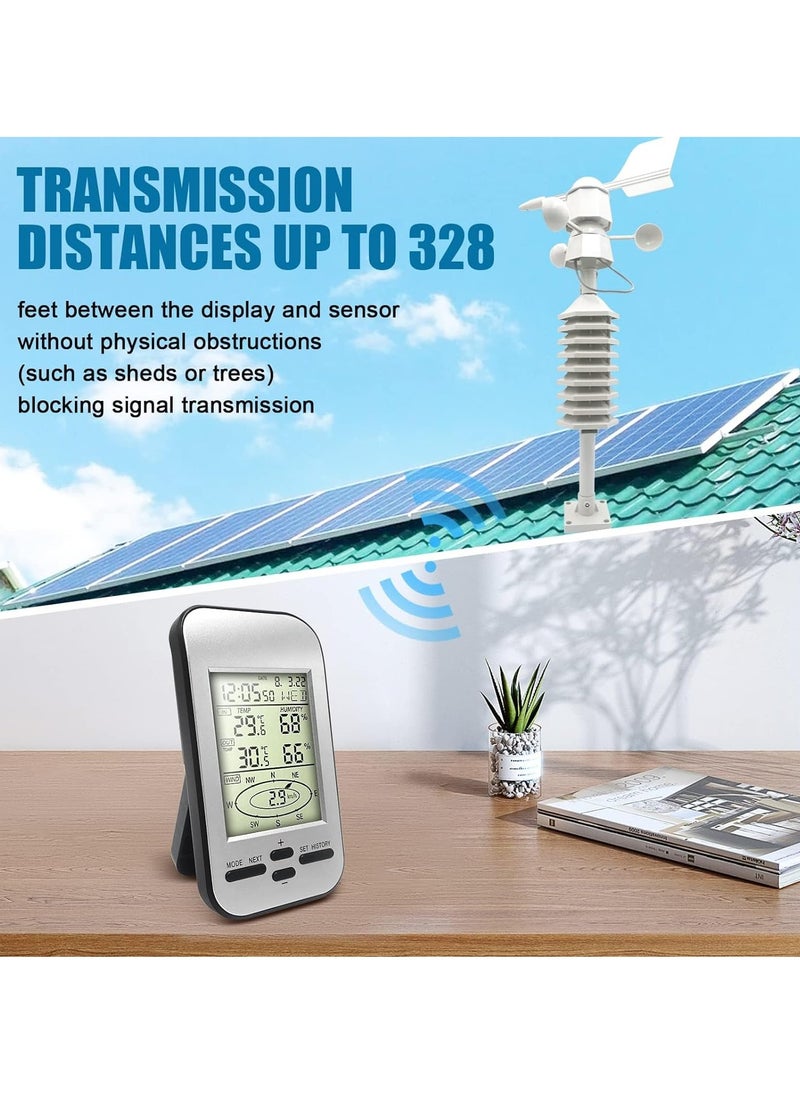 KASTWAVE - Home Wireless Weather Stations, Multifunctional Wireless Weather Station with Measure Temperature, Humidity, Wind Speed/Wind Direction, Alarm Clock - Image 1