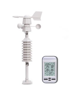 Home Wireless Weather Stations, Multifunctional Wireless Weather Station with Measure Temperature, Humidity, Wind Speed/Wind Direction, Alarm Clock