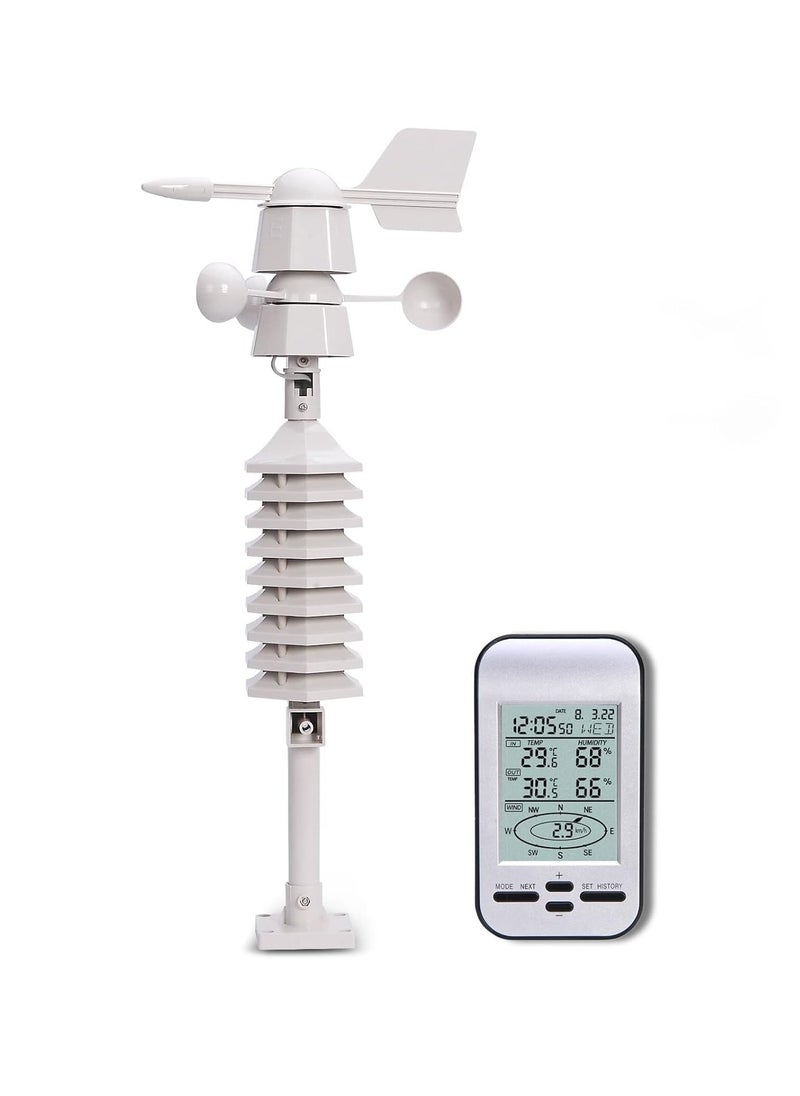 KASTWAVE - Home Wireless Weather Stations, Multifunctional Wireless Weather Station with Measure Temperature, Humidity, Wind Speed/Wind Direction, Alarm Clock - Image 1