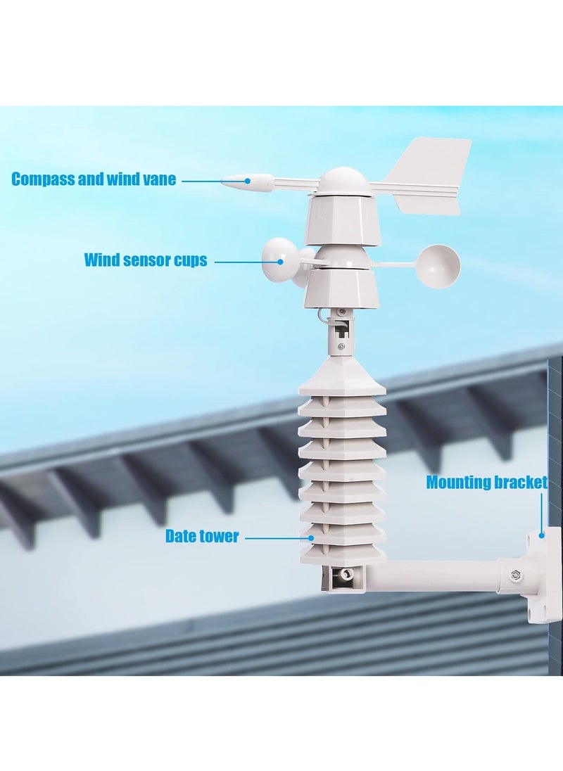 KASTWAVE - Home Wireless Weather Stations, Multifunctional Wireless Weather Station with Measure Temperature, Humidity, Wind Speed/Wind Direction, Alarm Clock - Image 1