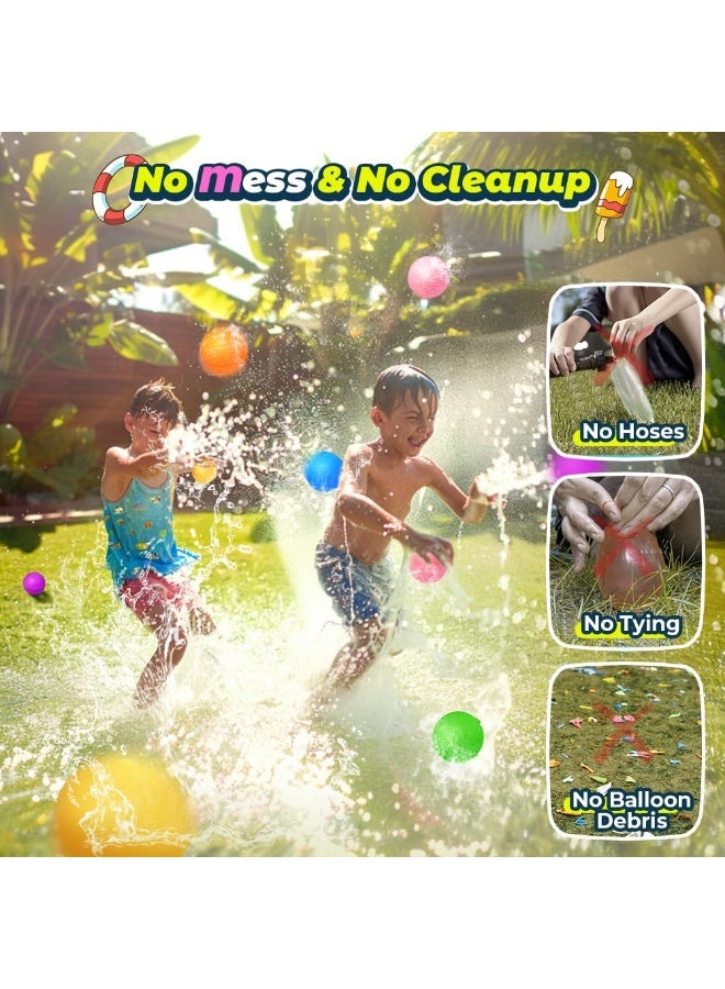 BRIXSPARK 6 Pcs Reusable Water Balloons, Pool Beach Water Toys for Boys and Girls, Summer Toys for Kids Ages 3-12, Magnetic Water Ball for Outdoor Activities - Image 5