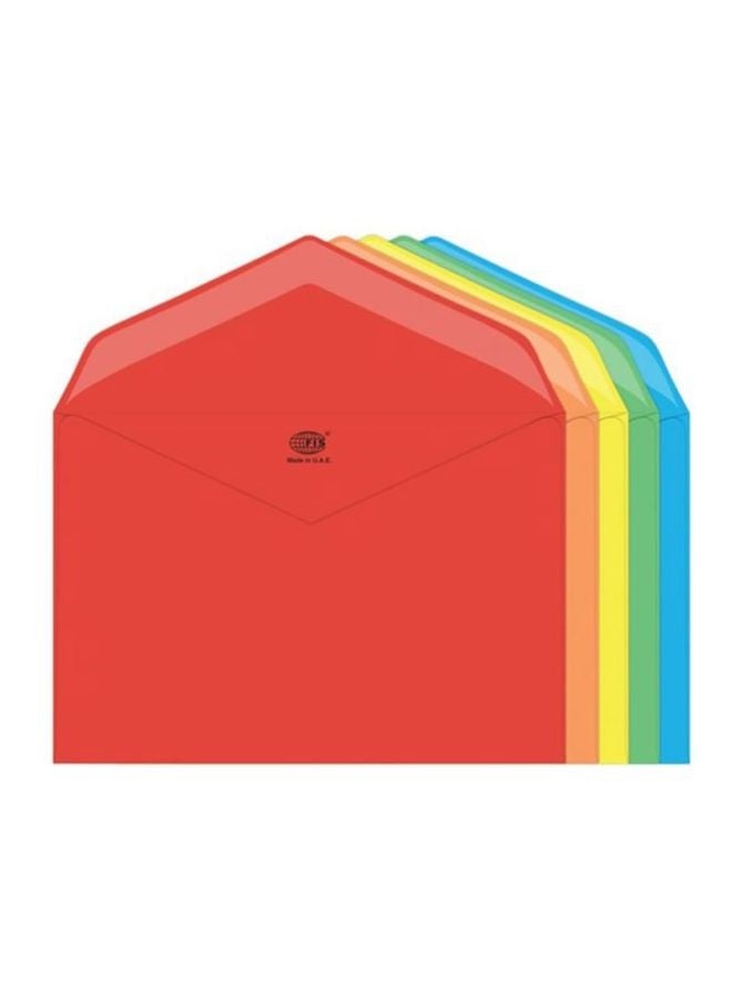 FIS Neon Assorted Color Envelopes, Glued, 145 x 200 mm, 80 GSM, Pack of 50 - Image 1