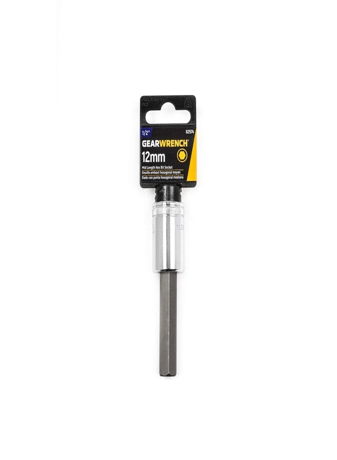 GEARWRENCH 1/2" Drive Mid-Length Hex Bit Socket, 12mm - 82574 - Image 3