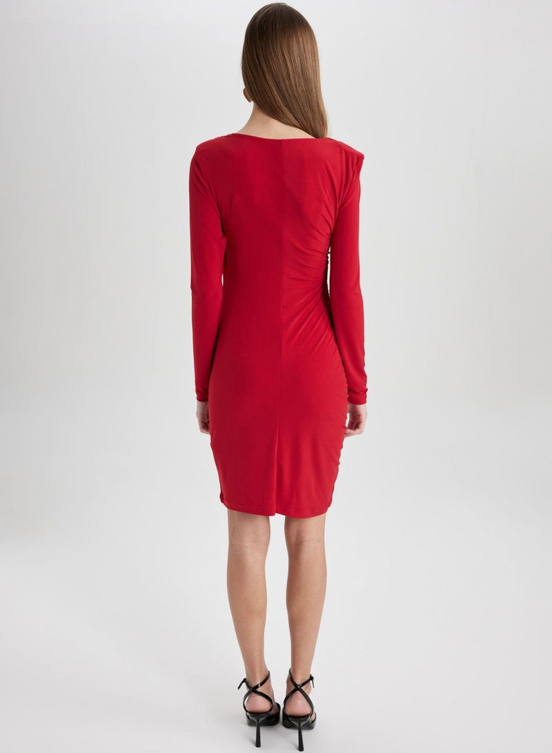 DeFacto Asymmetrical Ruched Dress - Image 2