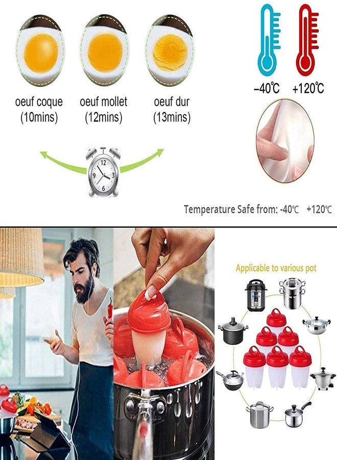 MoneySo Silicone Egg Cooker,6 Pieces Hard Boiled Egg Maker Non-Stick Silicone Egg Poachers, BPA Free Egg Cooker for Hard Boiled Eggs Without Shell, Soft Silicone Fast Egg Poachers - Image 4