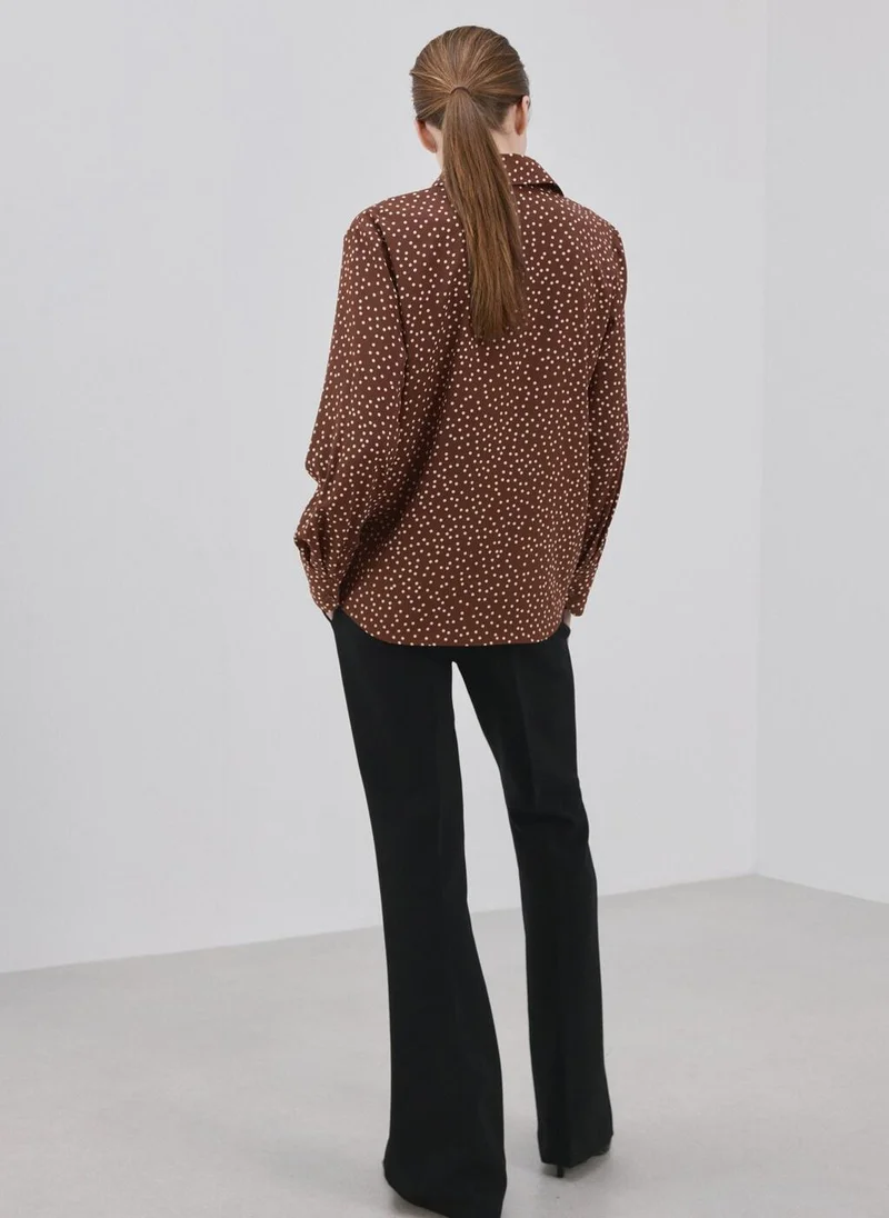 مانجو Printed straight shirt