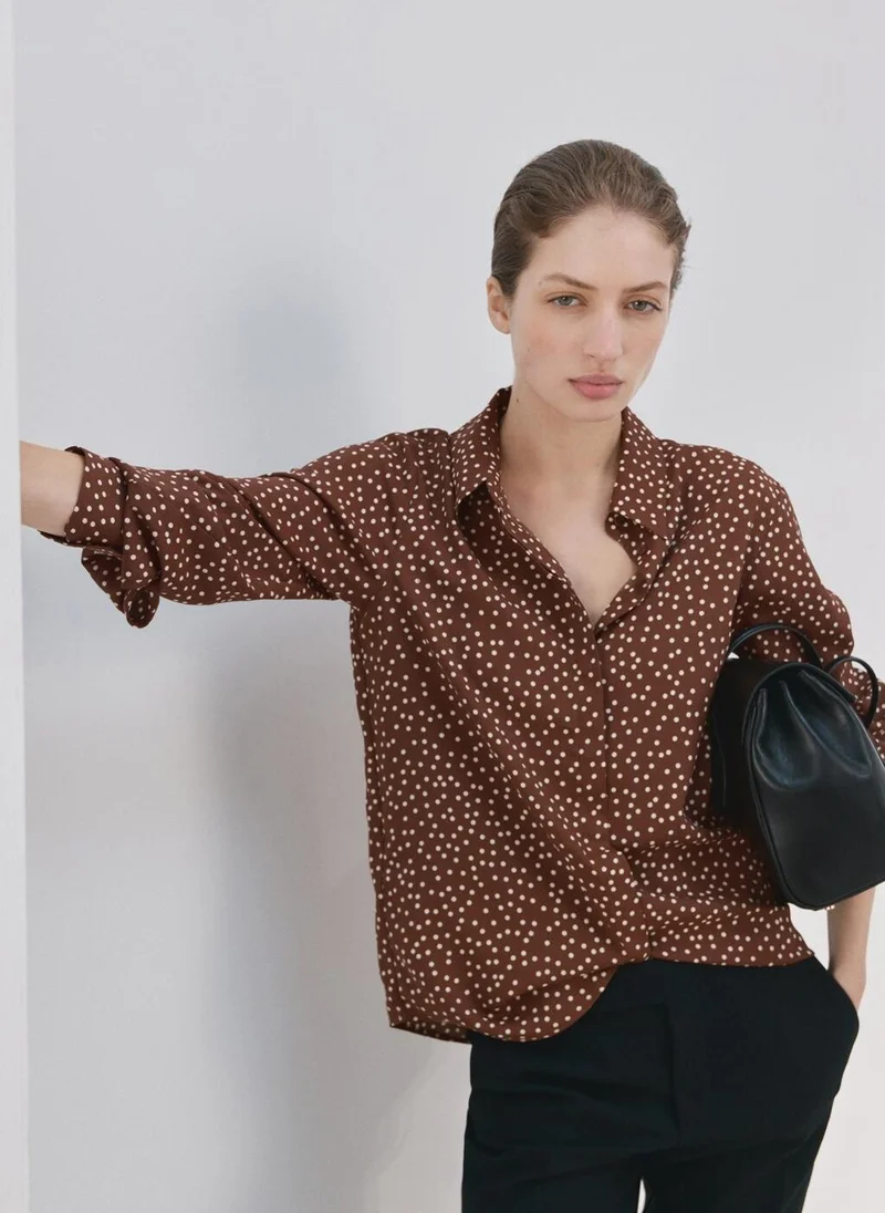 مانجو Printed straight shirt