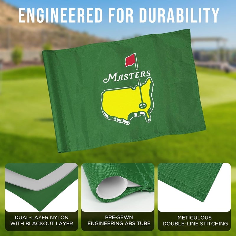 COGOLFING Golf Flag with Tube, Double-Side Printed Augusta National Flag, 420D Nylon Golf Pin Flags, Putting Green Flags for Golf Course Driving Range Collection, 14" H x 20" L, Green - Image 5
